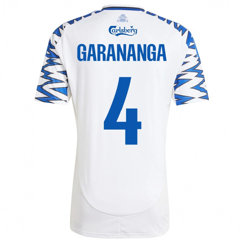 Danxen Pánské Munashe Garananga #4 Bílá Nebesky Modrá Domů Hráčské Dresy 2024/25 Dres
