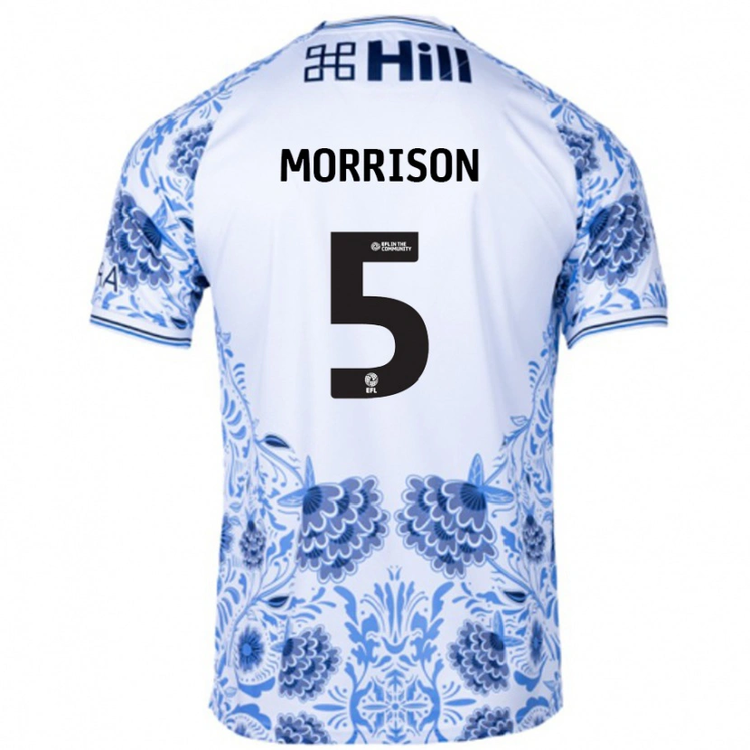 Danxen Pánské Michael Morrison #5 Bílá Modrá Daleko Hráčské Dresy 2024/25 Dres