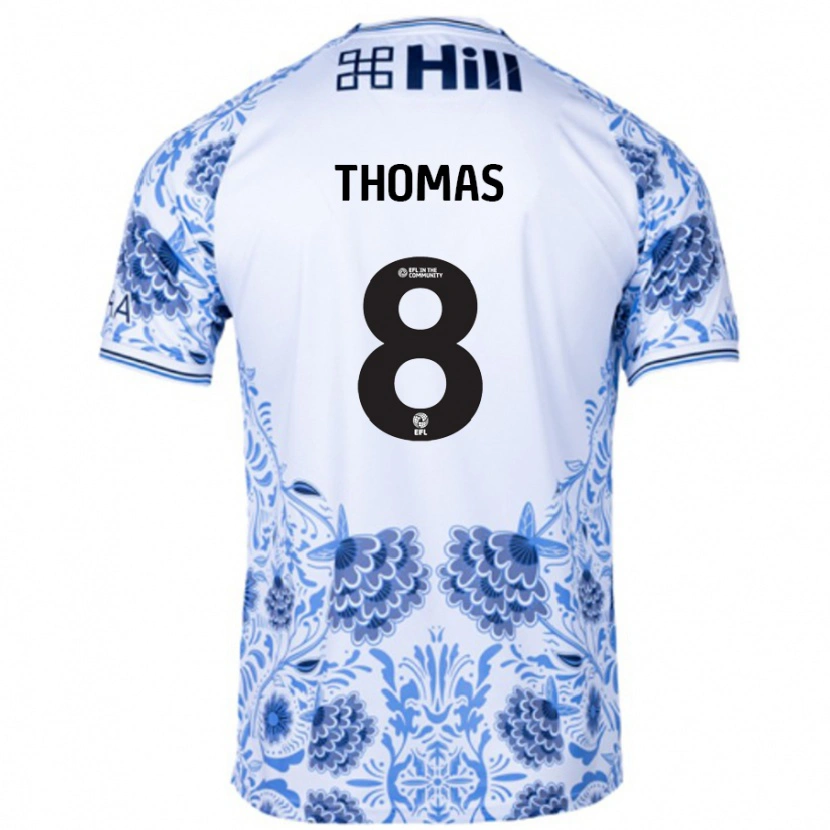 Danxen Pánské George Thomas #8 Bílá Modrá Daleko Hráčské Dresy 2024/25 Dres