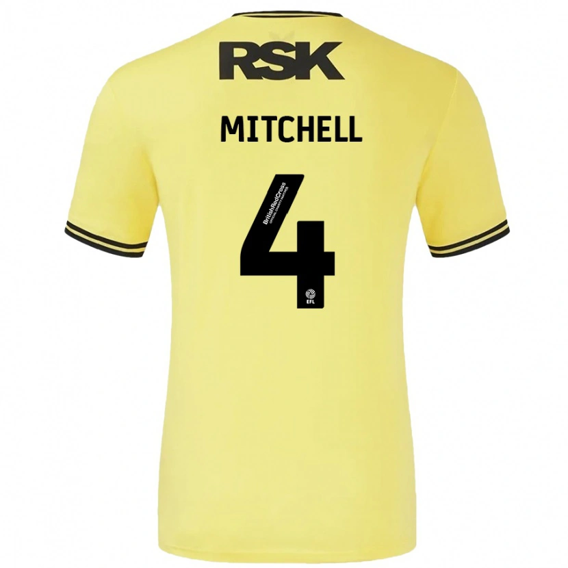 Danxen Pánské Alex Mitchell #4 Žlutá Černá Daleko Hráčské Dresy 2024/25 Dres