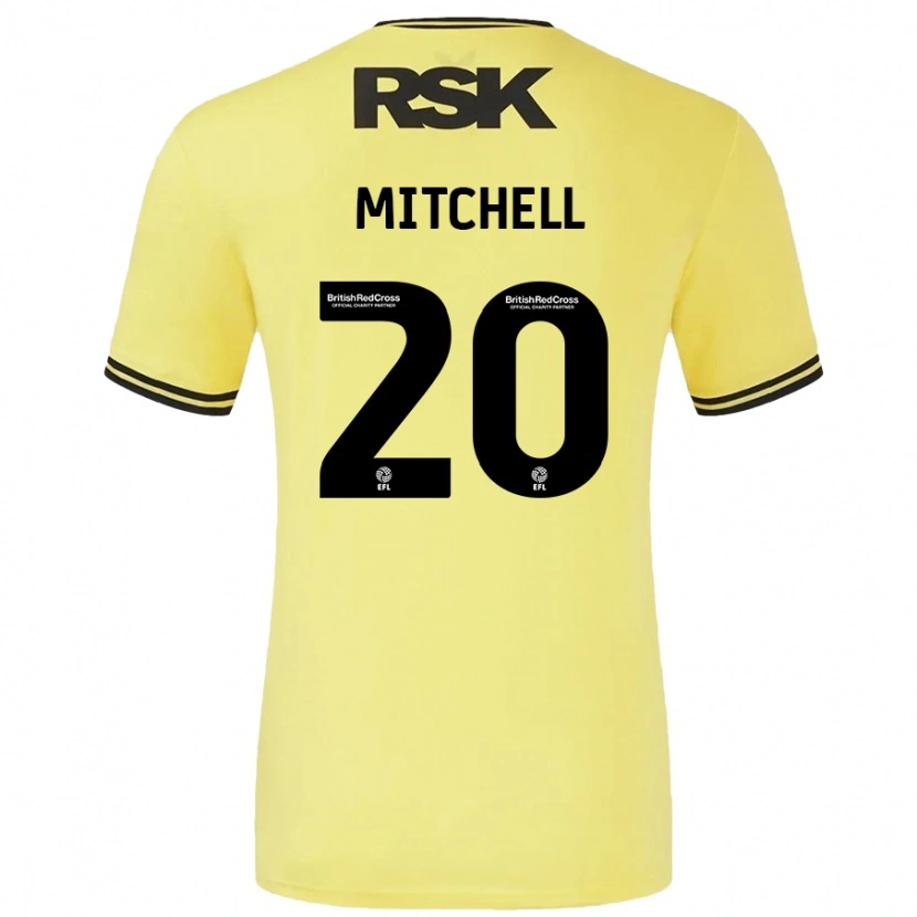 Danxen Pánské Zach Mitchell #20 Žlutá Černá Daleko Hráčské Dresy 2024/25 Dres