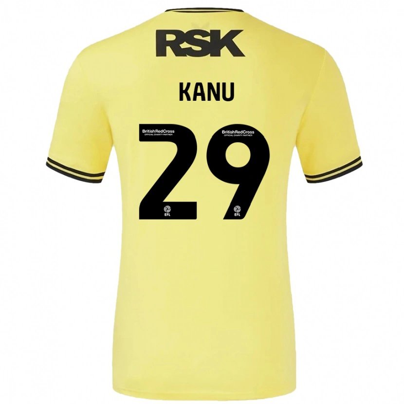 Danxen Pánské Daniel Kanu #29 Žlutá Černá Daleko Hráčské Dresy 2024/25 Dres