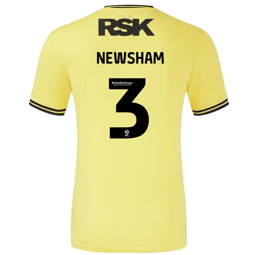 Danxen Pánské Charlotte Newsham #3 Žlutá Černá Daleko Hráčské Dresy 2024/25 Dres