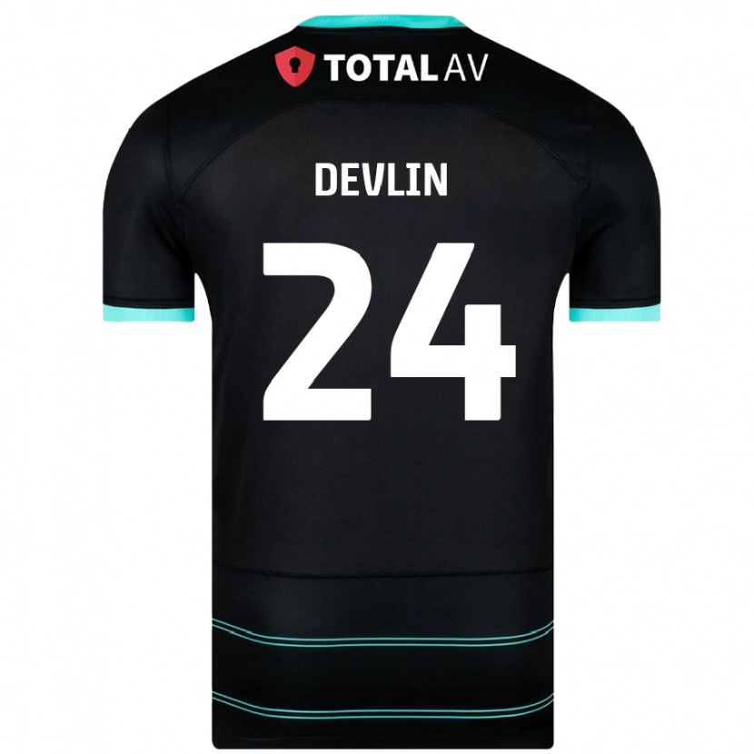 Danxen Pánské Terry Devlin #24 Černý Daleko Hráčské Dresy 2024/25 Dres