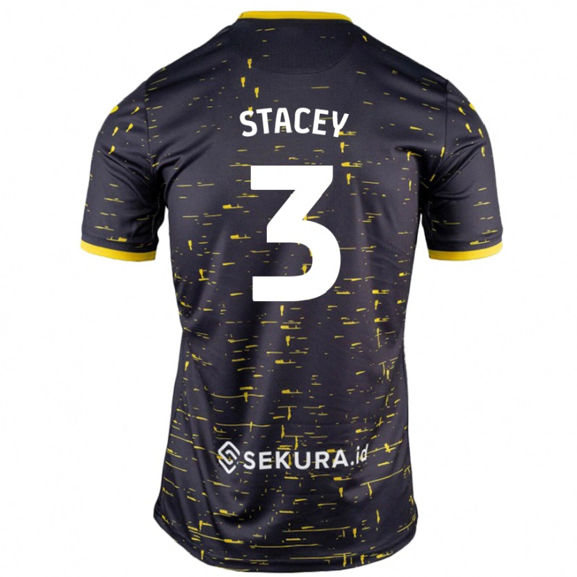 Danxen Pánské Jack Stacey #3 Černá Žlutá Daleko Hráčské Dresy 2024/25 Dres
