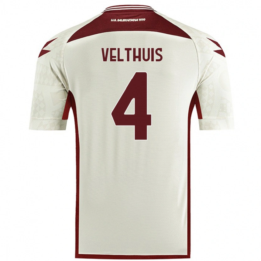 Danxen Pánské Tijs Velthuis #4 Barva Krémová Daleko Hráčské Dresy 2024/25 Dres