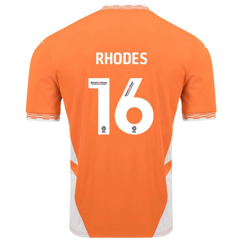 Danxen Dámské Jordan Rhodes #16 Oranžová Bílá Domů Hráčské Dresy 2024/25 Dres