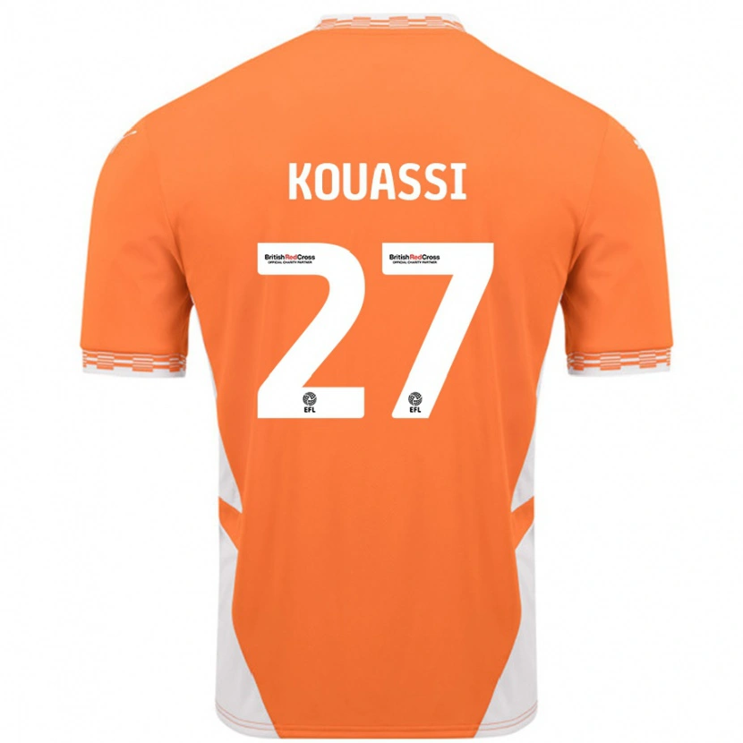Danxen Dámské Kylian Kouassi #27 Oranžová Bílá Domů Hráčské Dresy 2024/25 Dres