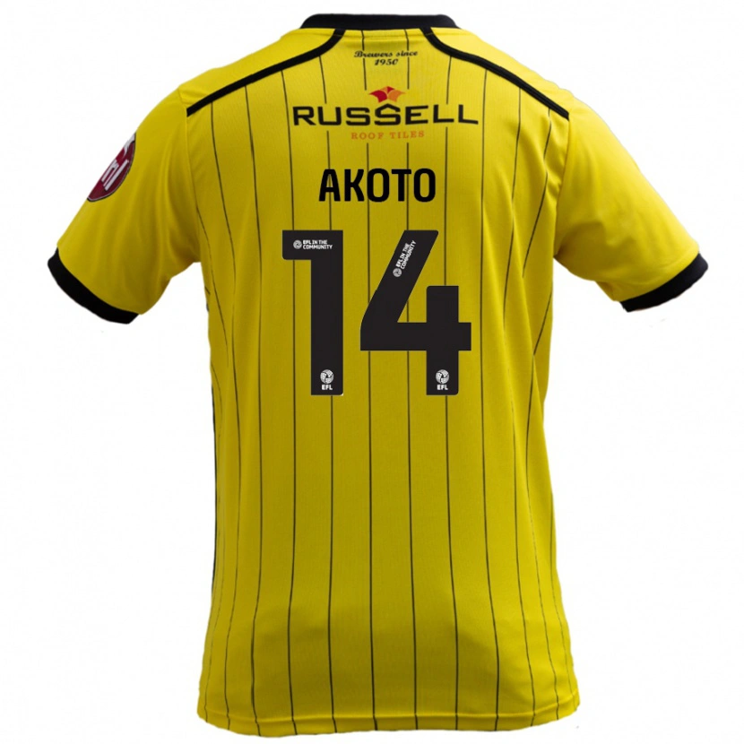 Danxen Dámské Nick Akoto #14 Žluť Domů Hráčské Dresy 2024/25 Dres