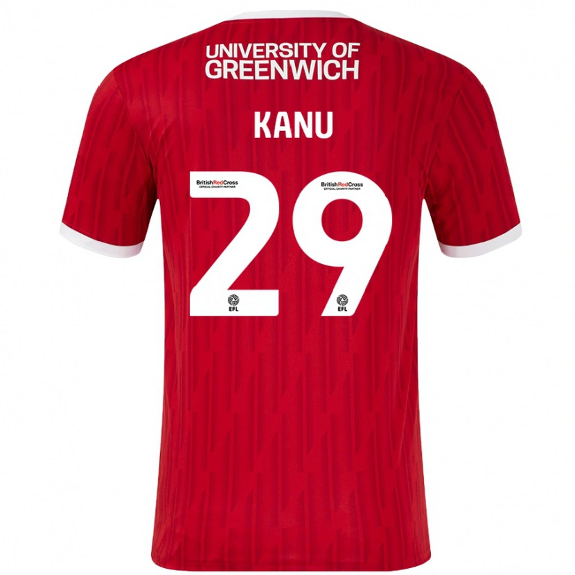 Danxen Dámské Daniel Kanu #29 Červená Bílá Domů Hráčské Dresy 2024/25 Dres