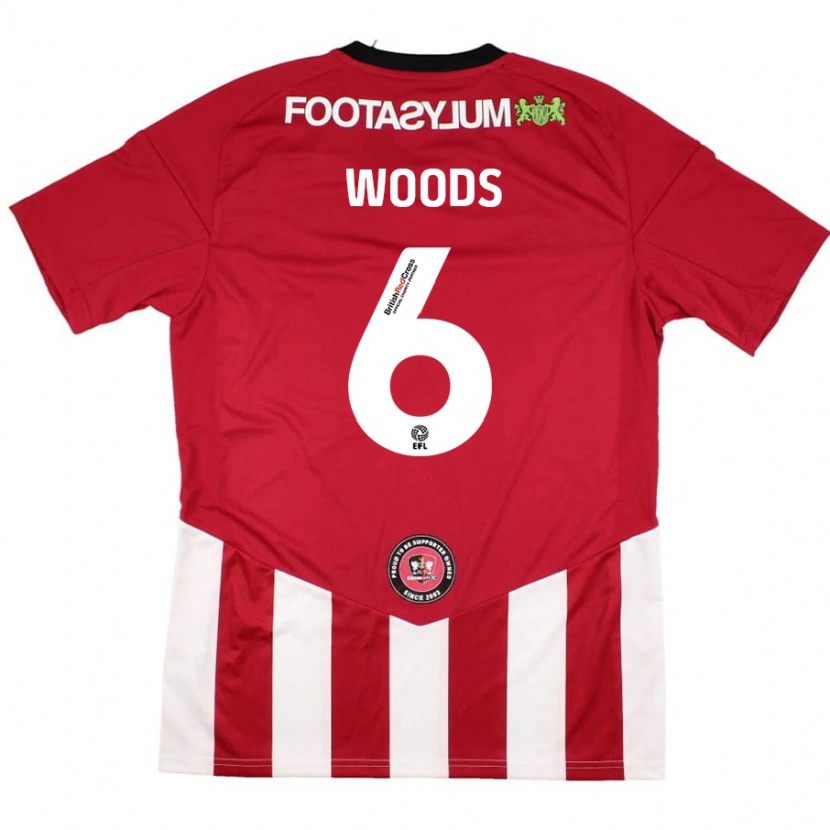 Danxen Dámské Ryan Woods #6 Červená Bílá Domů Hráčské Dresy 2024/25 Dres