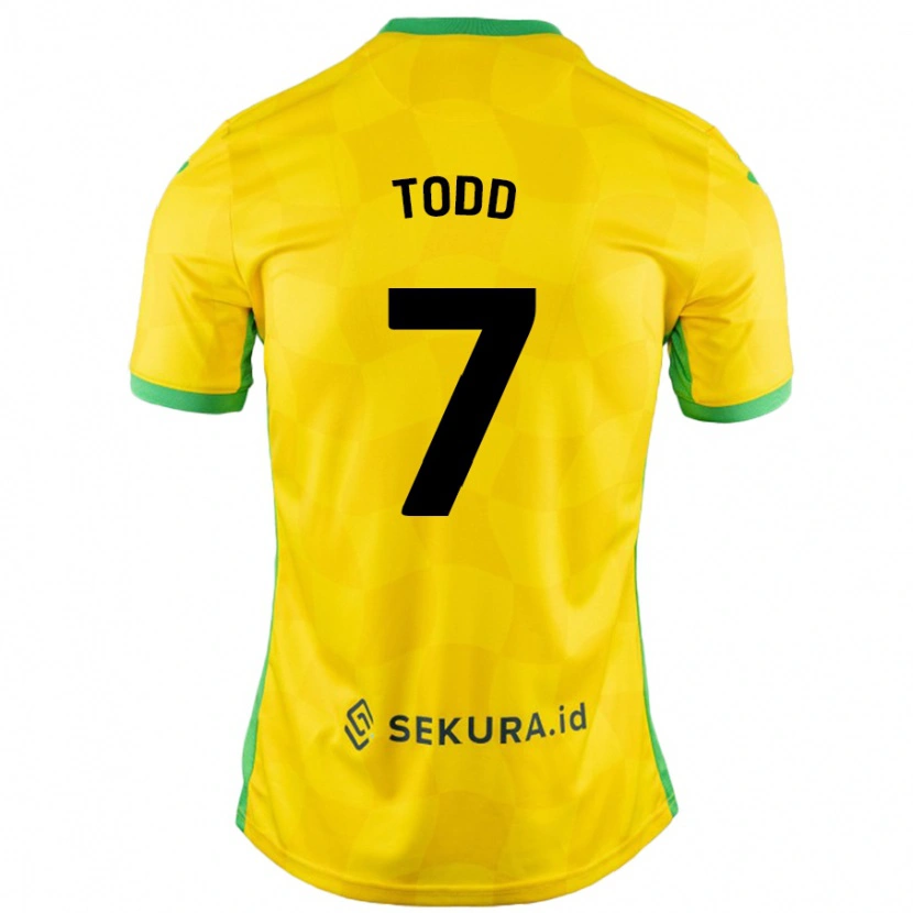 Danxen Dámské Megan Todd #7 Žlutá Zelená Domů Hráčské Dresy 2024/25 Dres