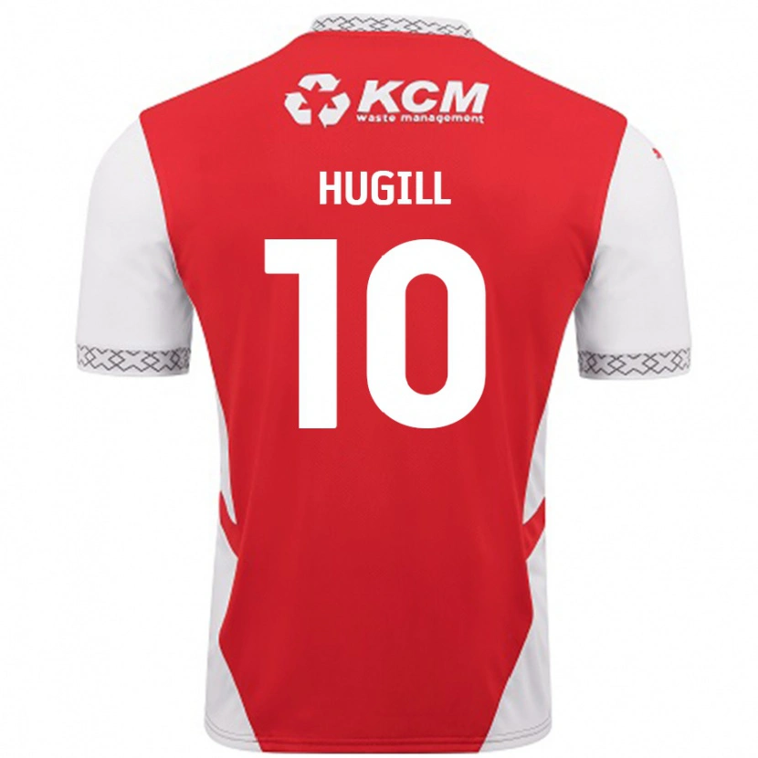 Danxen Dámské Jordan Hugill #10 Červená Bílá Domů Hráčské Dresy 2024/25 Dres