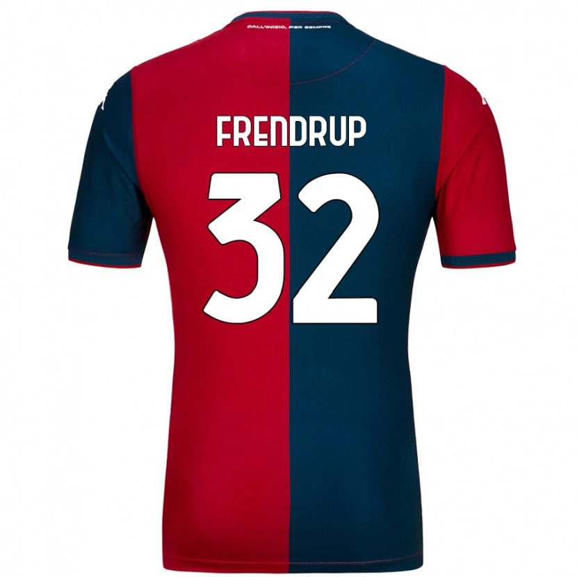 Danxen Dámské Morten Frendrup #32 Červená Tmavě Modrá Domů Hráčské Dresy 2024/25 Dres