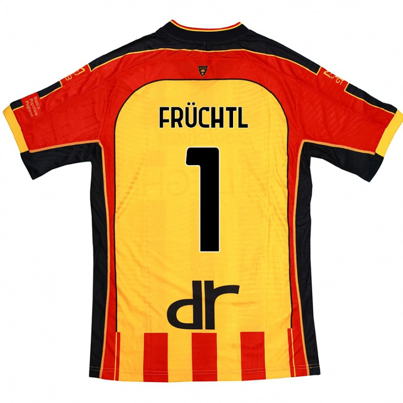 Danxen Dámské Christian Früchtl #1 Žlutá Červená Domů Hráčské Dresy 2024/25 Dres
