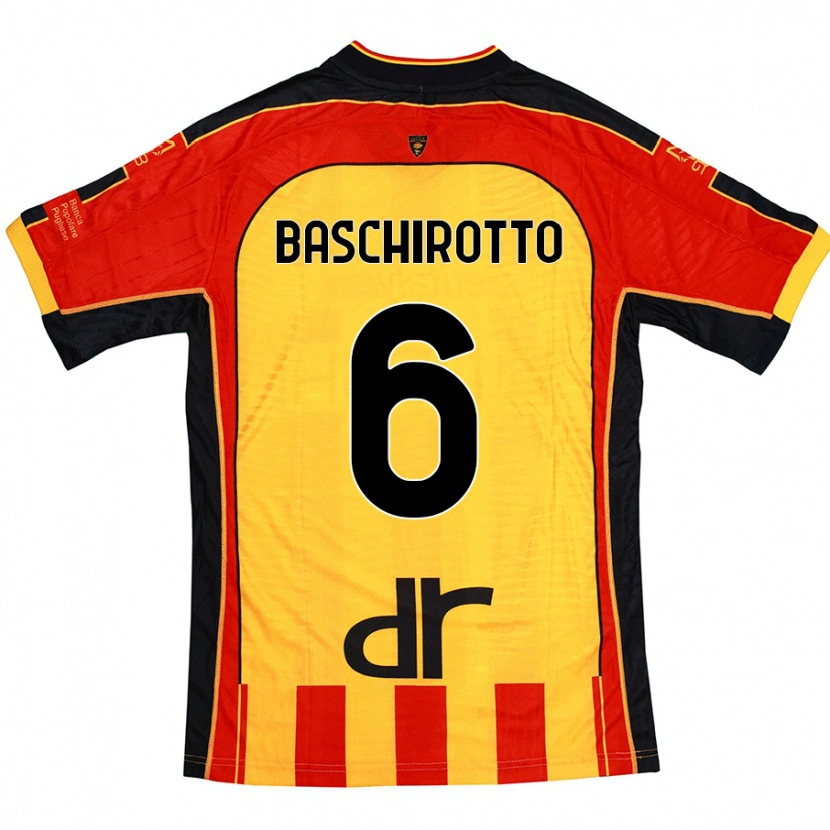 Danxen Dámské Federico Baschirotto #6 Žlutá Červená Domů Hráčské Dresy 2024/25 Dres
