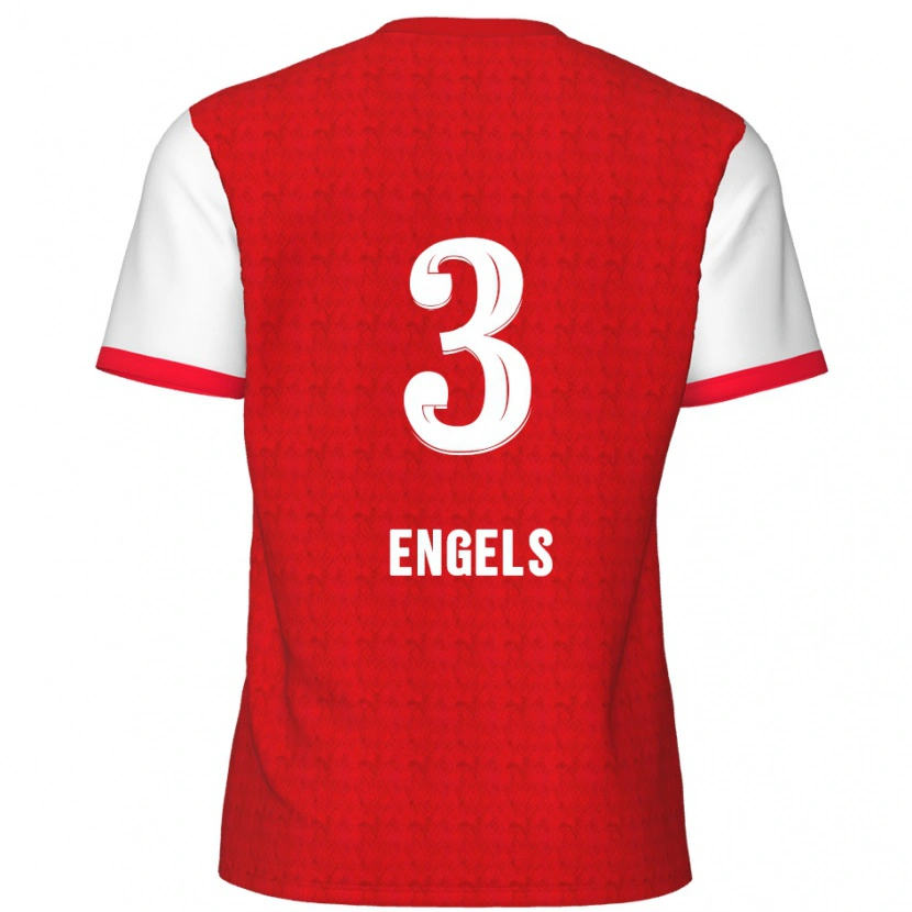 Danxen Dámské Björn Engels #3 Červená Bílá Domů Hráčské Dresy 2024/25 Dres