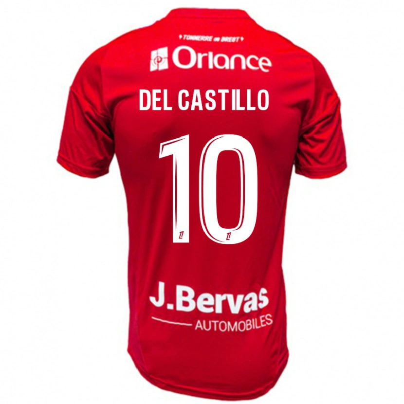 Danxen Dámské Romain Del Castillo #10 Červená Bílá Domů Hráčské Dresy 2024/25 Dres
