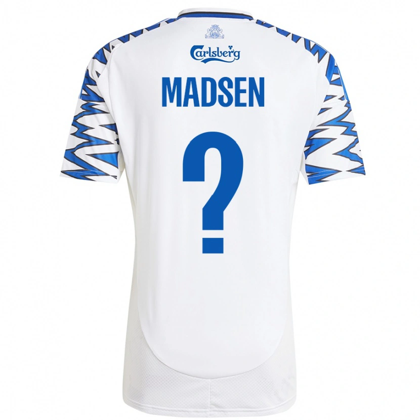 Danxen Dámské Noah Madsen #0 Bílá Nebesky Modrá Domů Hráčské Dresy 2024/25 Dres