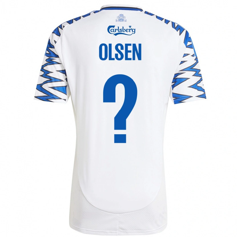 Danxen Dámské Gunnar Olsen #0 Bílá Nebesky Modrá Domů Hráčské Dresy 2024/25 Dres