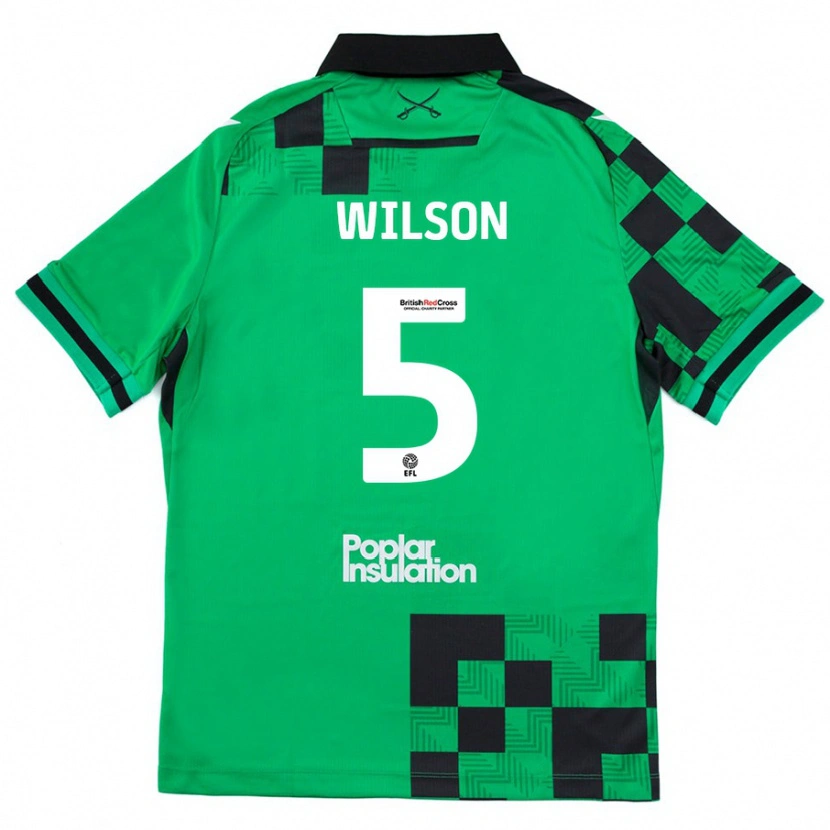 Danxen Dámské James Wilson #5 Zelená Černá Daleko Hráčské Dresy 2024/25 Dres