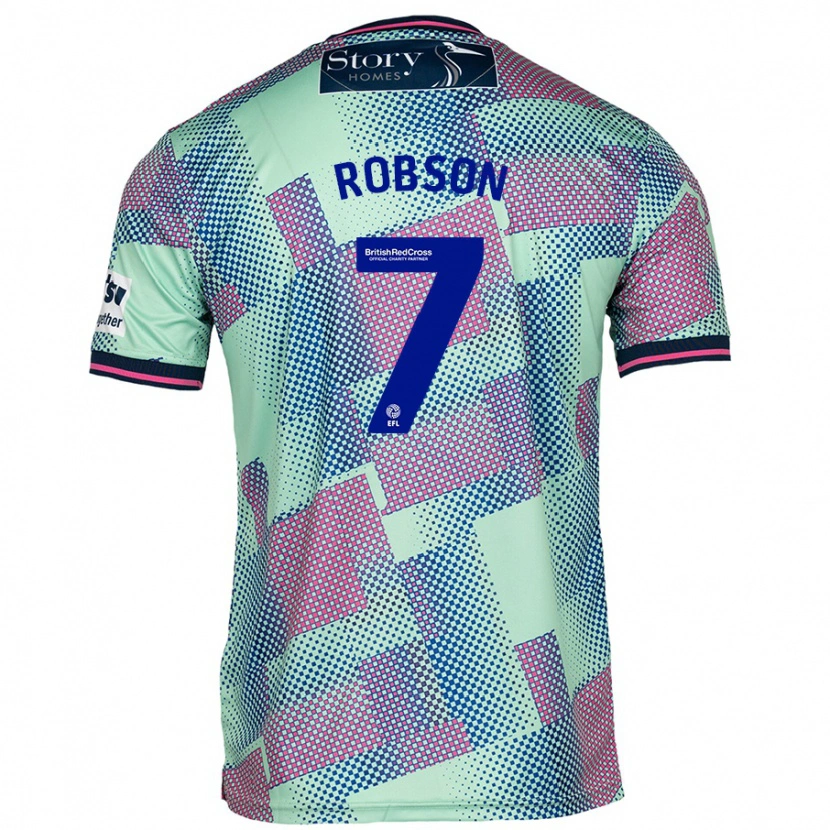 Danxen Dámské Ethan Robson #7 Zelený Daleko Hráčské Dresy 2024/25 Dres