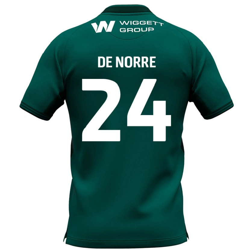 Danxen Dámské Casper De Norre #24 Zelený Daleko Hráčské Dresy 2024/25 Dres