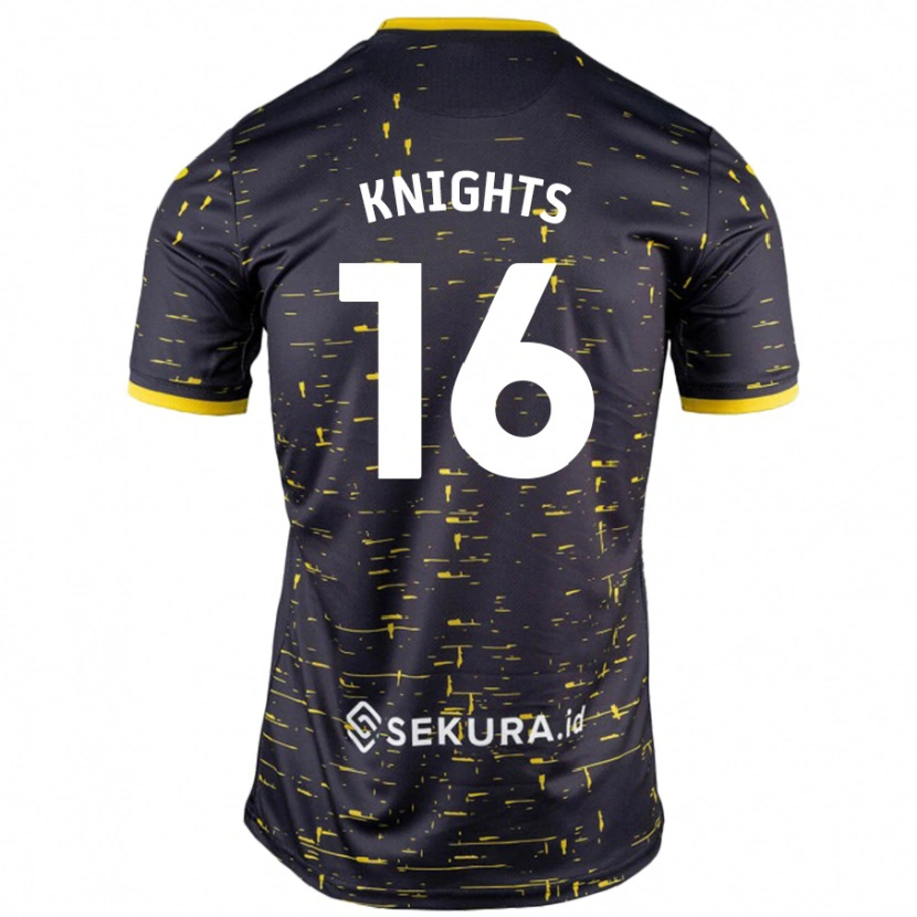 Danxen Dámské Katie Knights #16 Černá Žlutá Daleko Hráčské Dresy 2024/25 Dres