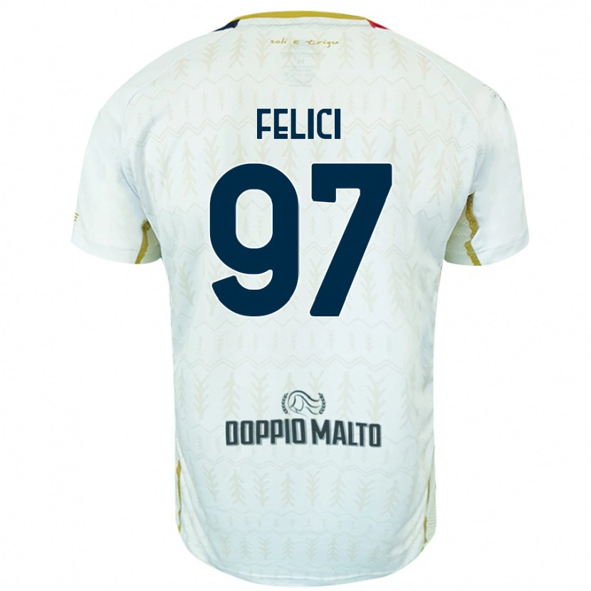 Danxen Dámské Mattia Felici #97 Bílý Daleko Hráčské Dresy 2024/25 Dres