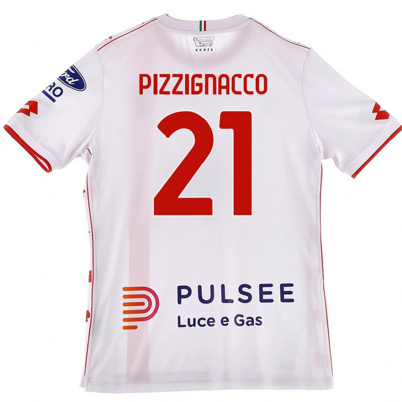 Danxen Dámské Semuel Pizzignacco #21 Bílá Červená Daleko Hráčské Dresy 2024/25 Dres