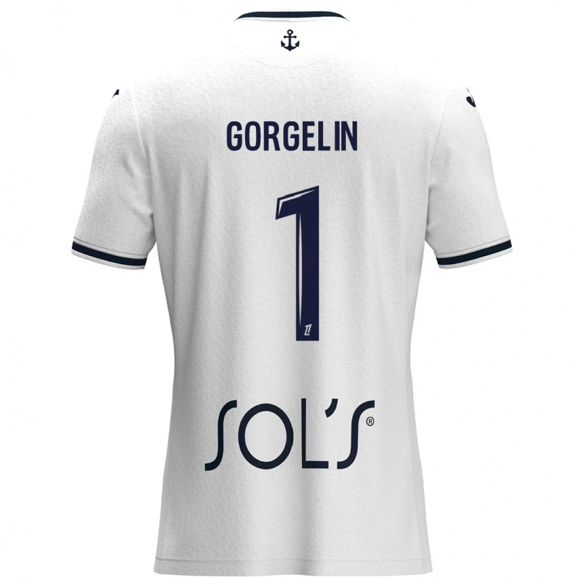 Danxen Dámské Mathieu Gorgelin #1 Bílá Tmavě Modrá Daleko Hráčské Dresy 2024/25 Dres