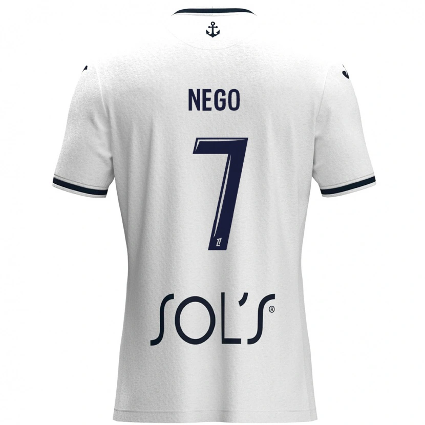 Danxen Dámské Loïc Nego #7 Bílá Tmavě Modrá Daleko Hráčské Dresy 2024/25 Dres