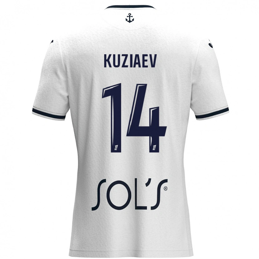 Danxen Dámské Daler Kuzyaev #14 Bílá Tmavě Modrá Daleko Hráčské Dresy 2024/25 Dres