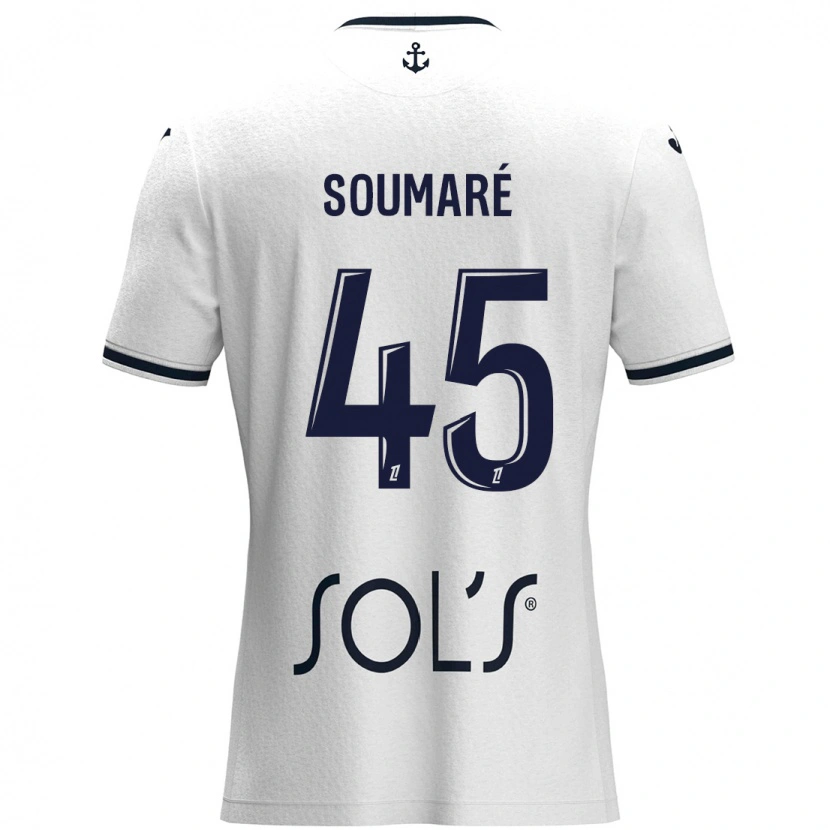 Danxen Dámské Issa Soumaré #45 Bílá Tmavě Modrá Daleko Hráčské Dresy 2024/25 Dres