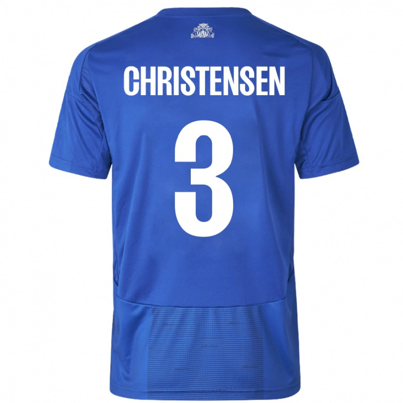 Danxen Dámské Sebastian Christensen #3 Bílá Modrá Daleko Hráčské Dresy 2024/25 Dres