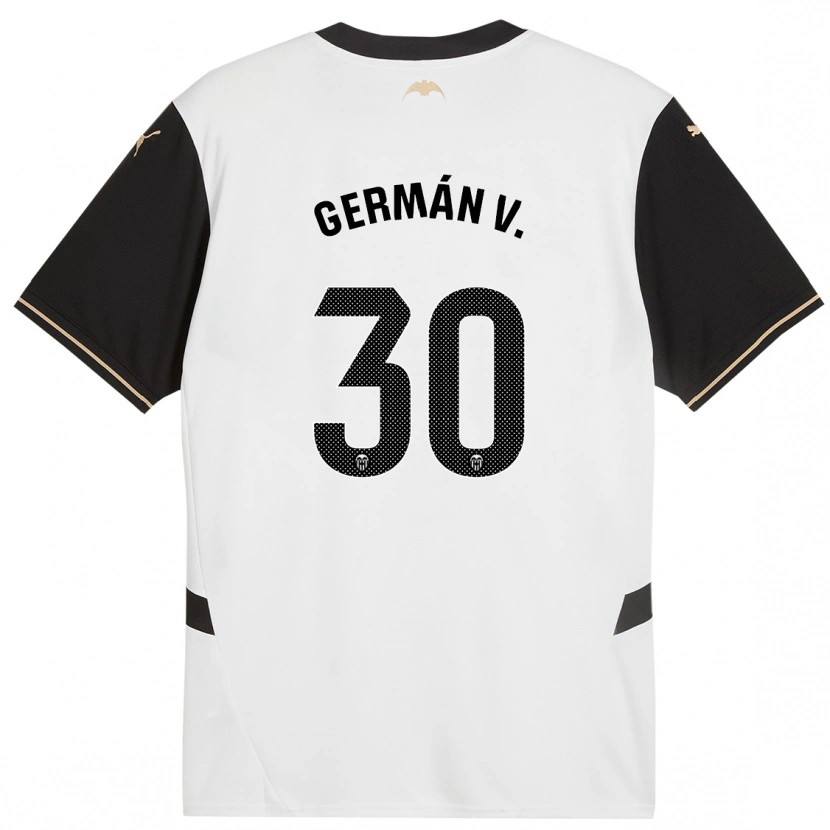 Danxen Dětské Germán Valera #30 Bílá Černá Domů Hráčské Dresy 2024/25 Dres