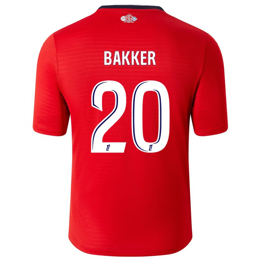Danxen Dětské Mitchel Bakker #20 Červená Bílá Domů Hráčské Dresy 2024/25 Dres