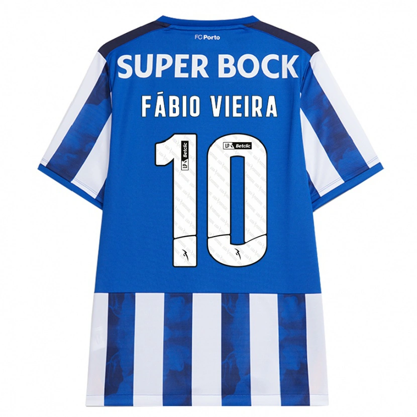 Danxen Pánské Fábio Vieira #10 Modrá Bílá Domů Hráčské Dresy 2024/25 Dres
