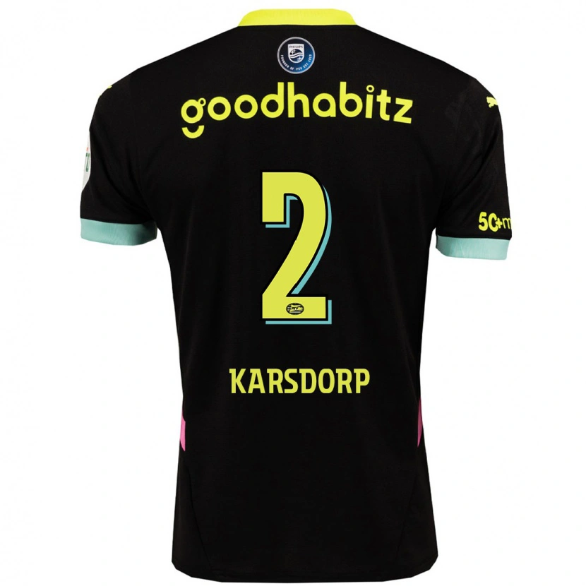 Danxen Pánské Rick Karsdorp #2 Černá Žlutá Daleko Hráčské Dresy 2024/25 Dres