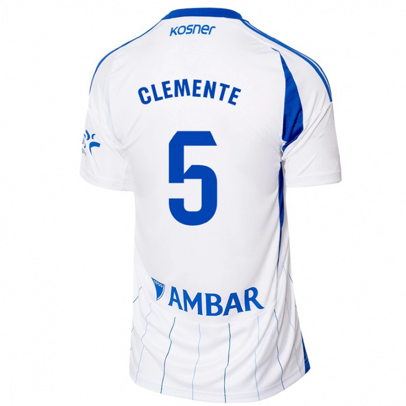 Danxen Pánské Enrique Clemente #5 Červená Bílá Domů Hráčské Dresy 2024/25 Dres