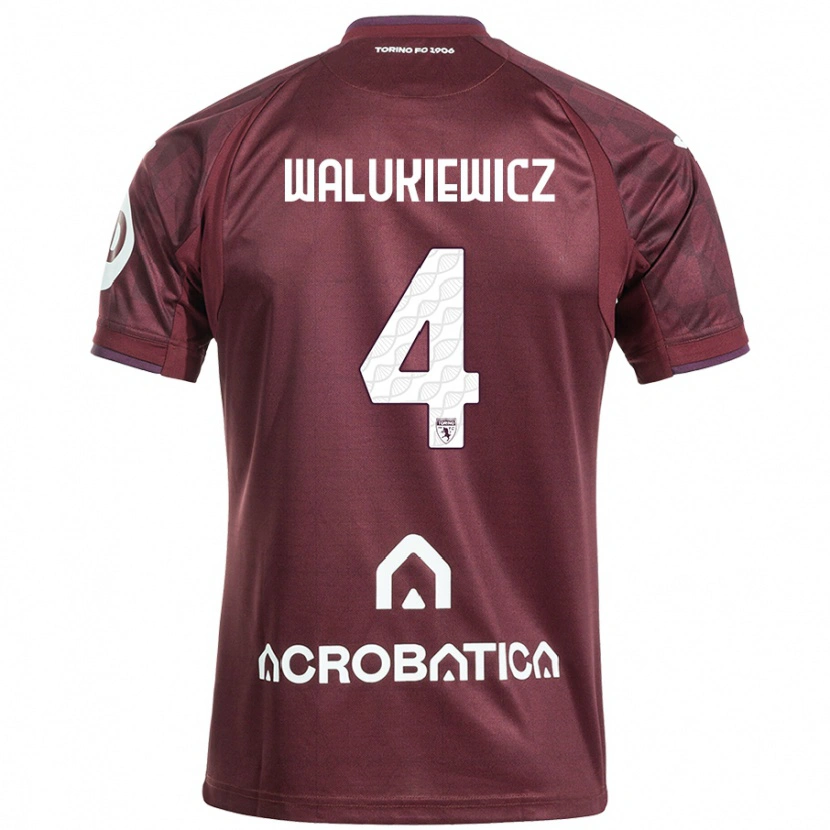 Danxen Pánské Sebastian Walukiewicz #4 Kaštanově Bílá Domů Hráčské Dresy 2024/25 Dres