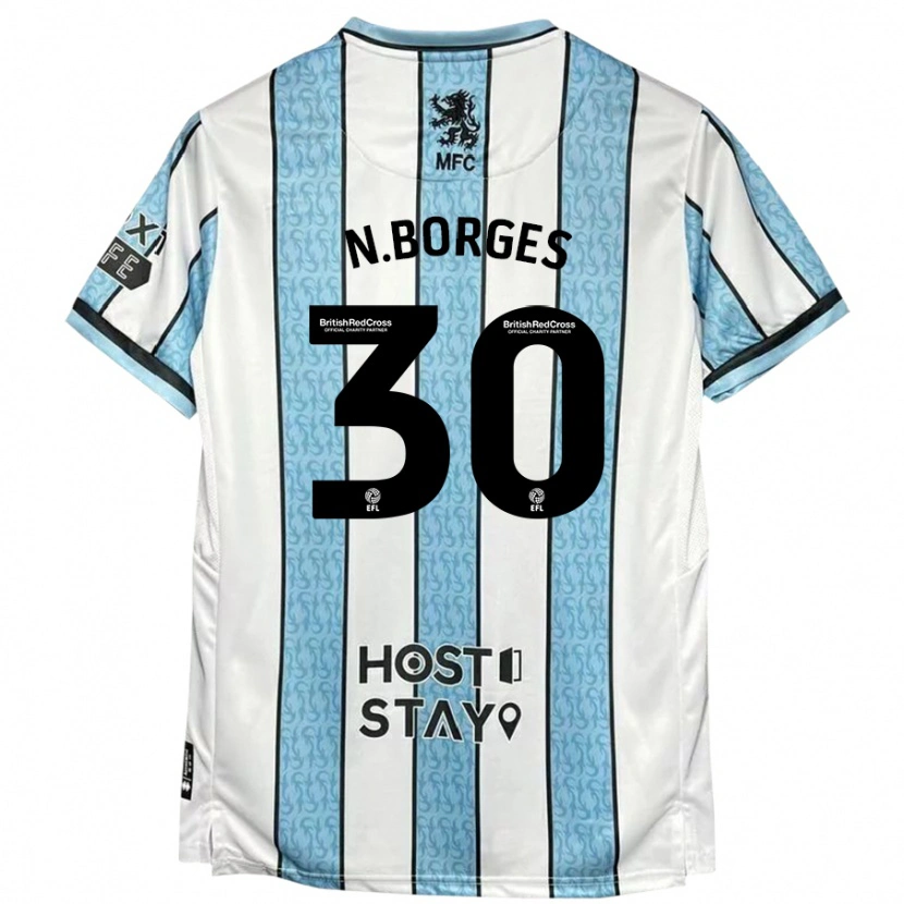 Danxen Pánské Neto Borges #30 Bílá Modrá Daleko Hráčské Dresy 2024/25 Dres