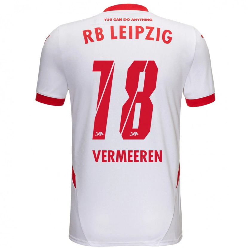 Danxen Dámské Arthur Vermeeren #18 Bílá Červená Domů Hráčské Dresy 2024/25 Dres